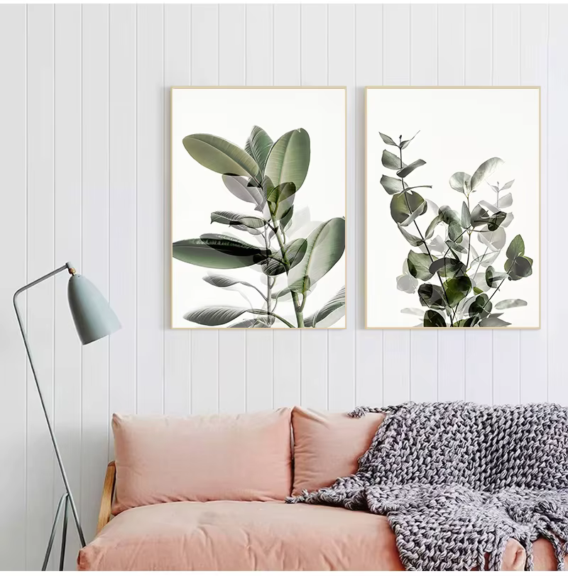 Affiche murale imprimée de feuilles de plantes vertes