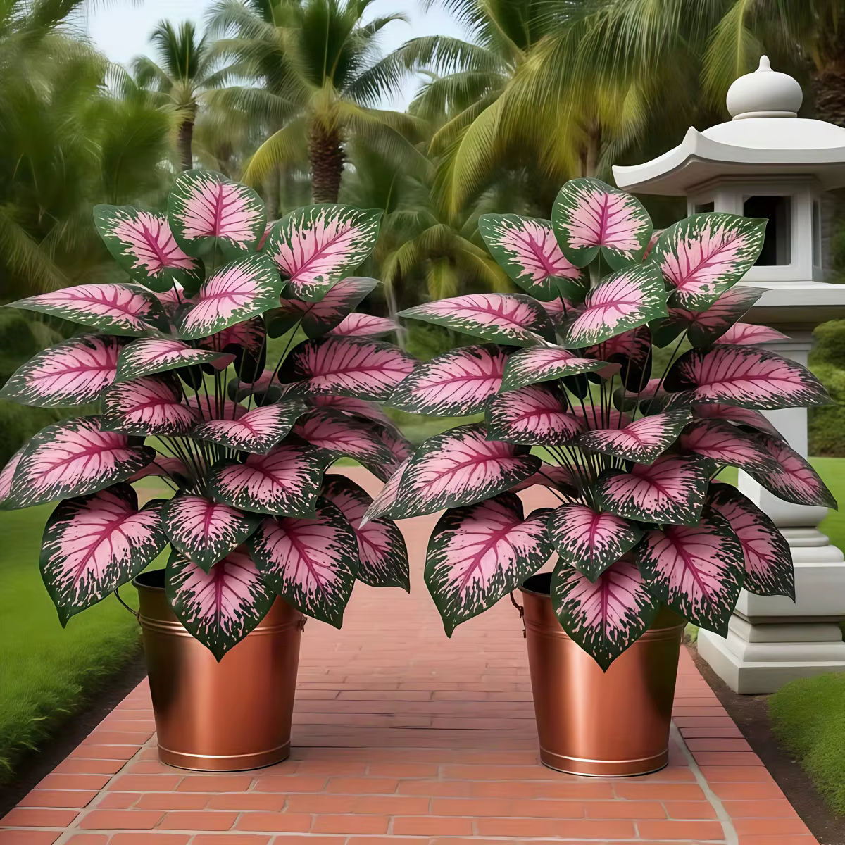 Palmiers paon rose, plantes artificielles décoratives de Style nordique
