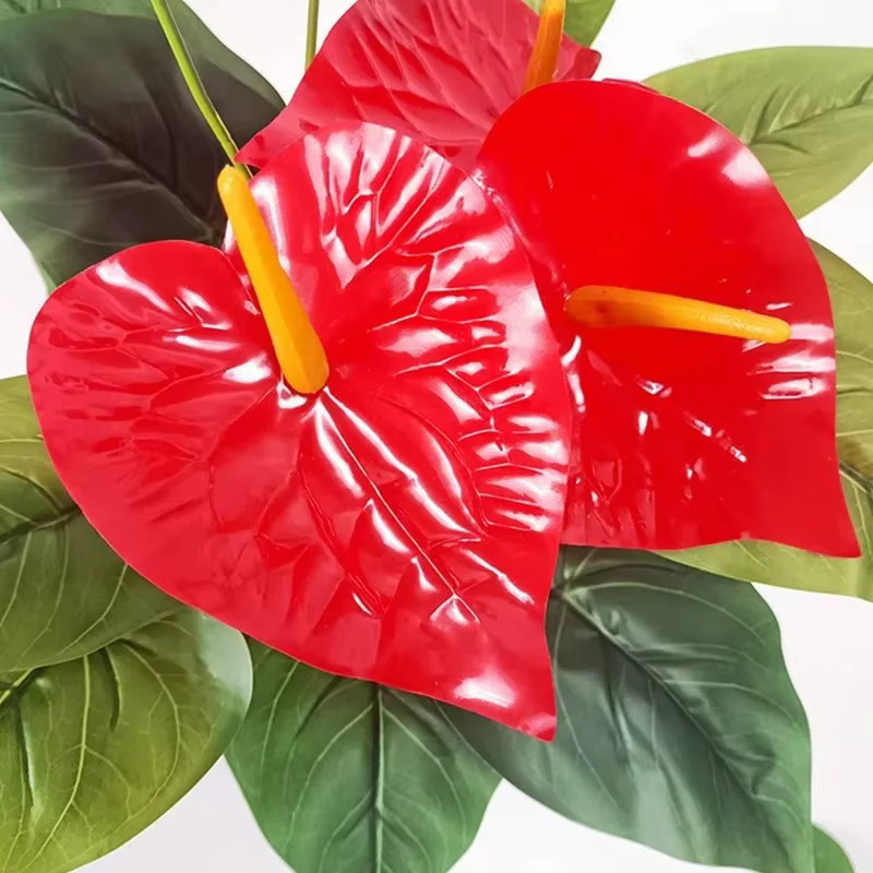 Plante artificielle Anthurium de qualité supérieure à 18 têtes