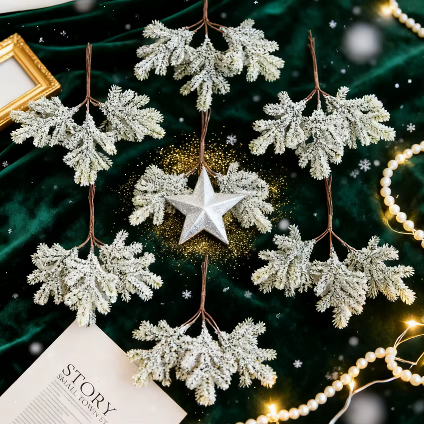 Plantes artificielles doré faux branches avec gel arbre de noël accessoire maison vase charges mariage décor scrapbook centres
