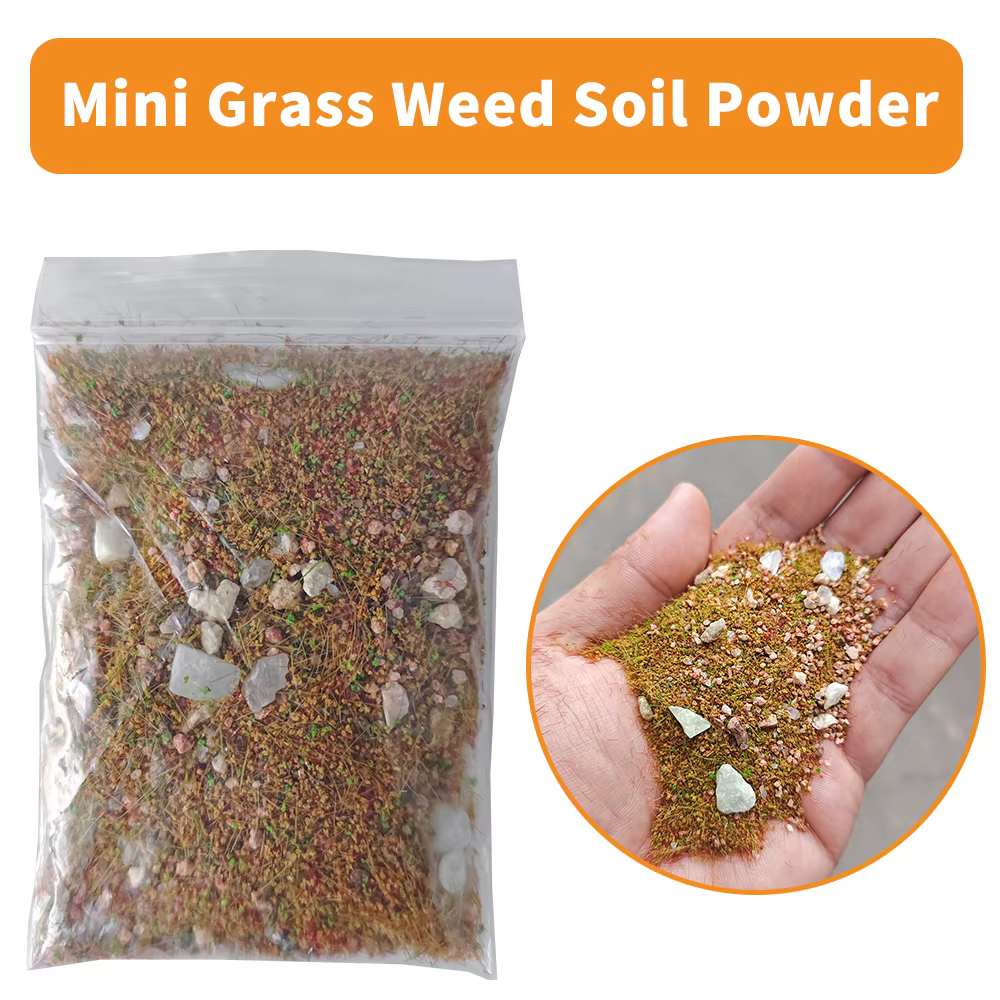 10G/30G Miniature herbe poudre mauvaises herbes sol mélange pierre modèle plante artificielle bricolage ferroviaire scène de jardin militaire Diorama Kit