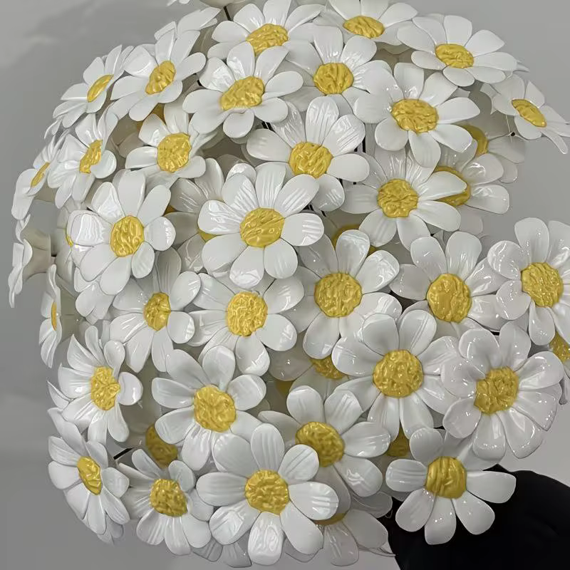 6/8/10 pièces de fleurs de marguerite en céramique