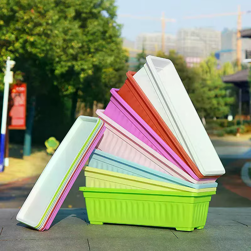 Pots de fleurs rectangulaires en plastique respirant