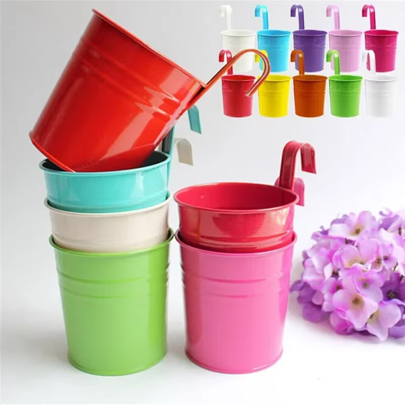 10 couleurs, pots de fleurs et de plantes en métal