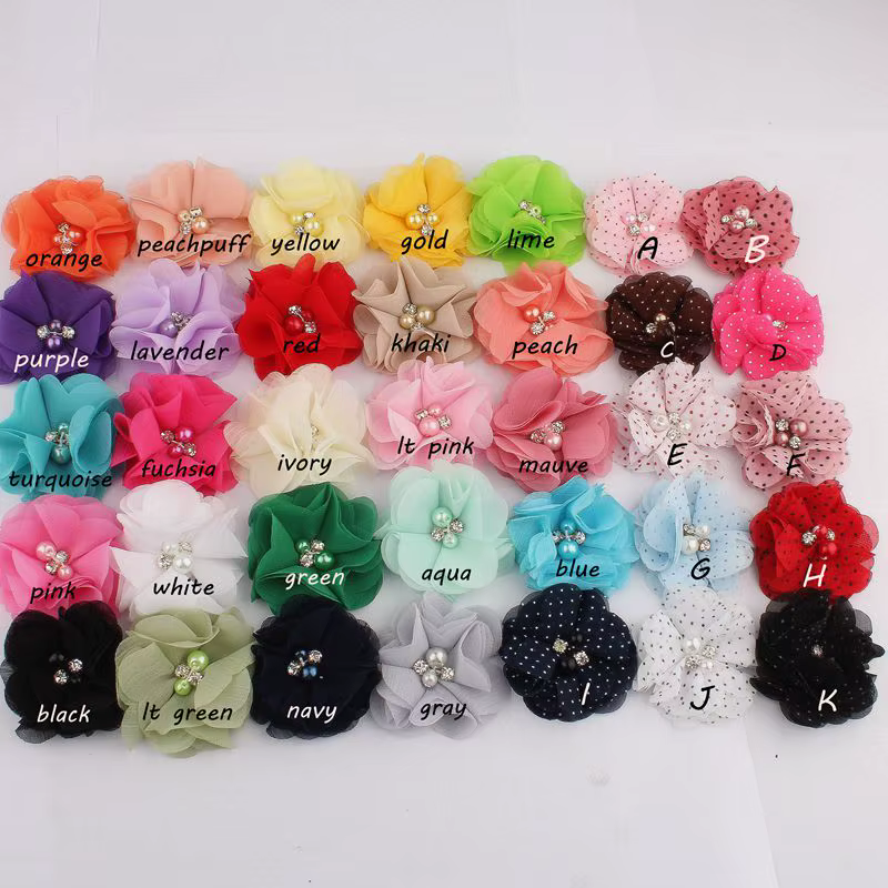 Mini fleurs artificielles en tissu mousseline de soie