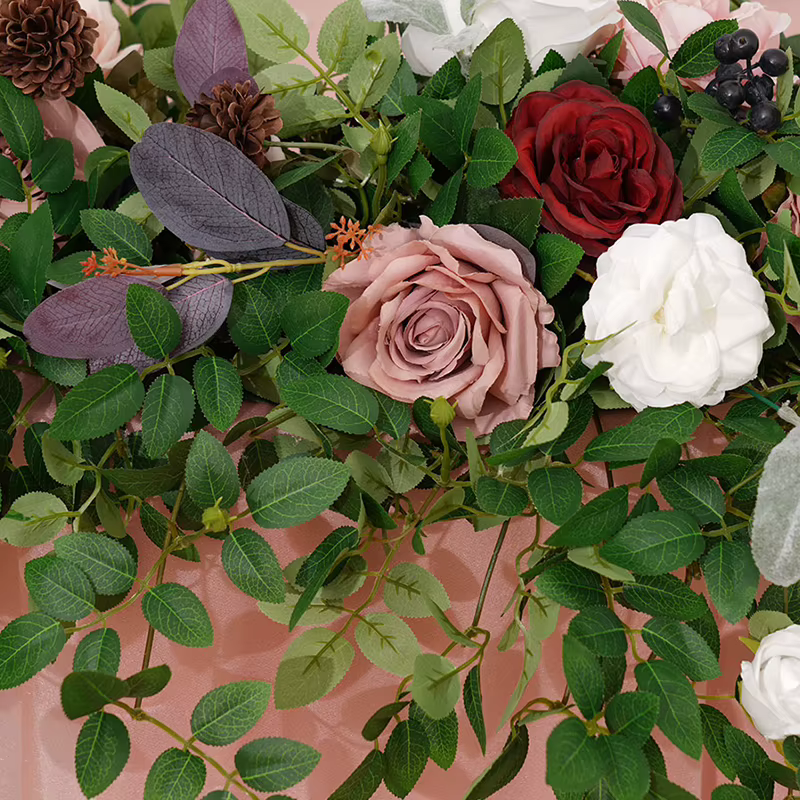Pâte de haricots couleur Rose verdure Table fleur Photo accessoires cheminée décor mariage réception pièce maîtresse Arrangement Floral H864626