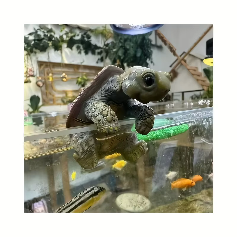Statue de tortue de jardin pour décoration d'aquarium, accessoires pour aquarium, pour jardin extérieur, cour, piscine, décoration paysagère, 1 pièce