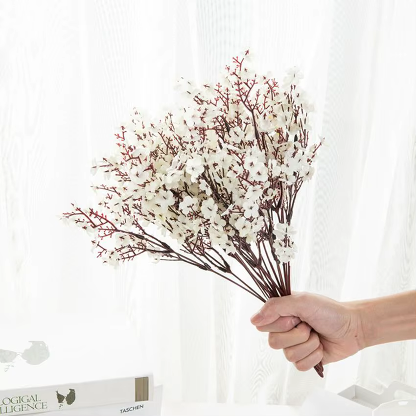 Fleur artificielle Soie Gypsophila Pêche Maison Vase Table En Plein Air Jardin Arche De Mariage Bouquet De Mariée Festival BRICOLAGE Décoration de Scène