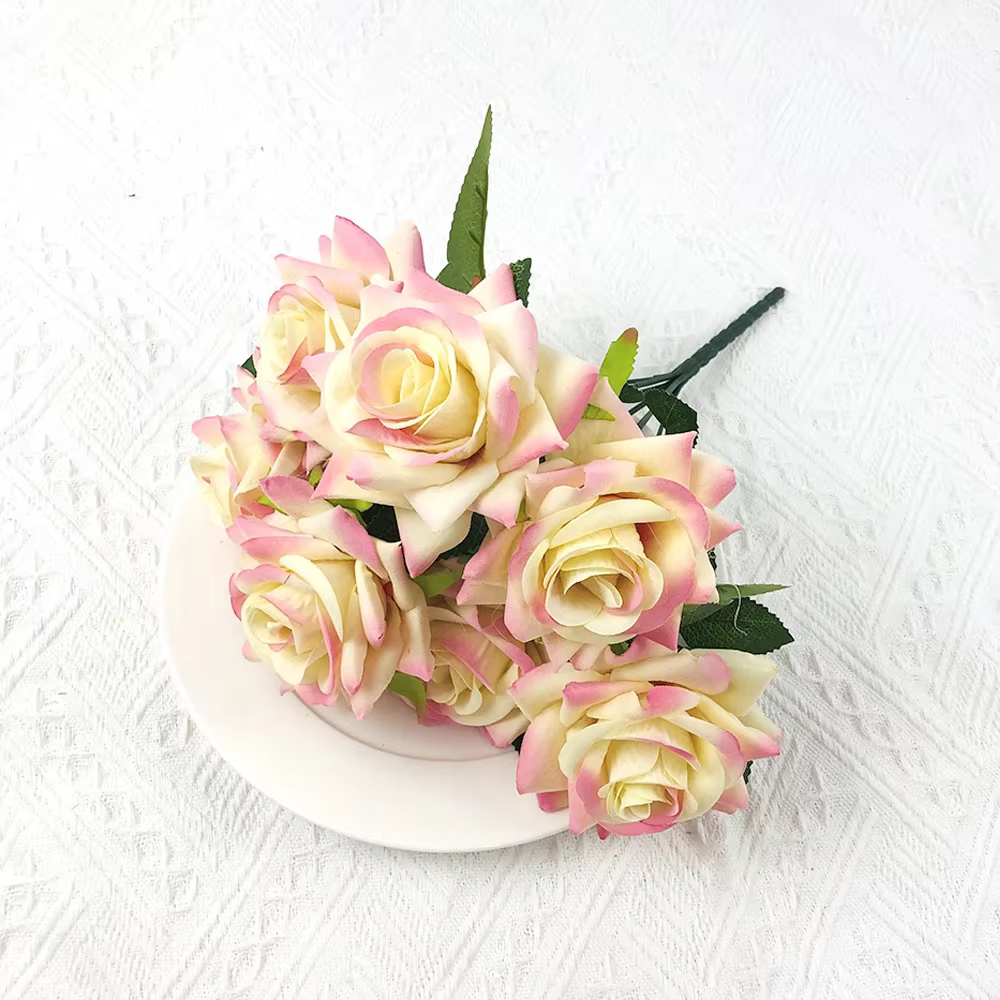 Bouquet de roses artificielles en velours
