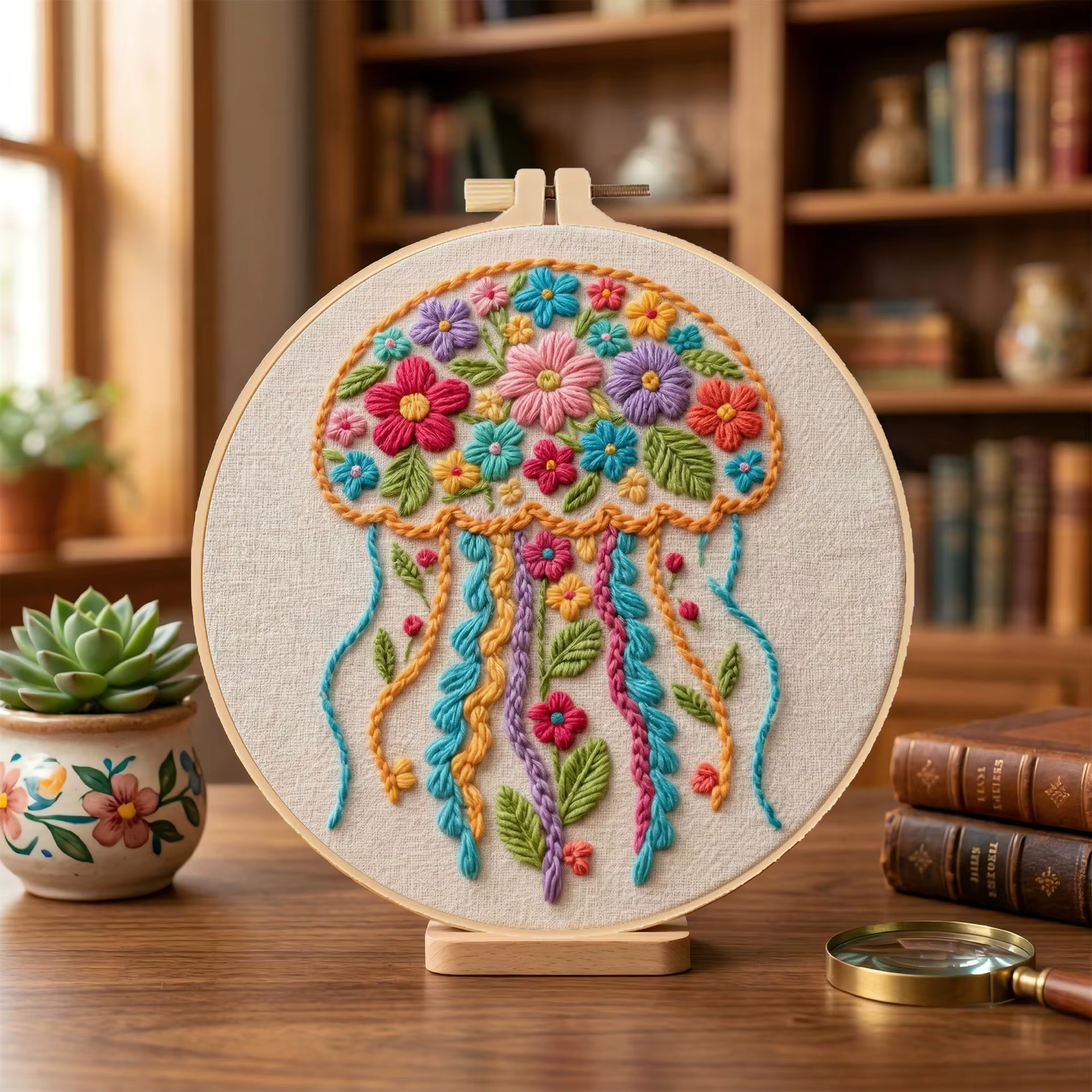 Kits de broderie motif chat fleuri, fournitures de couture à la main et de point de croix, supports, modèles et ensembles pour kits DIY faits main et artisanat pour adultes