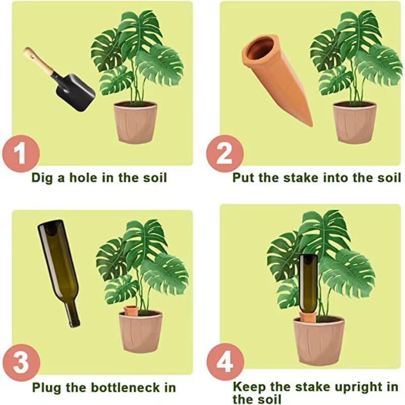 2 paquets de piquets d'arrosage automatique pour plantes