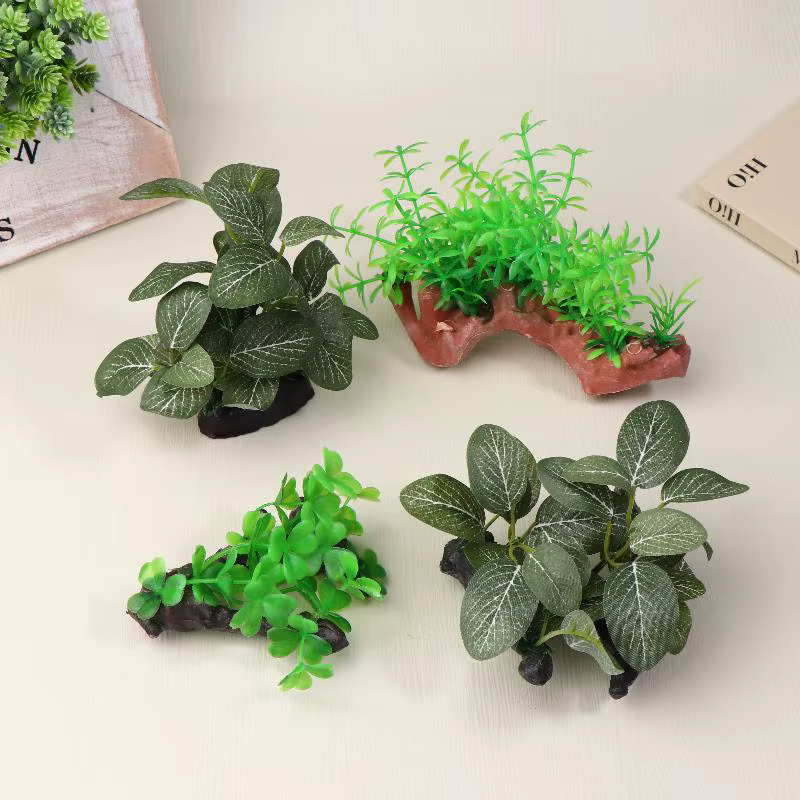 Plante artificielle en bois flotté pour décoration d'aquarium