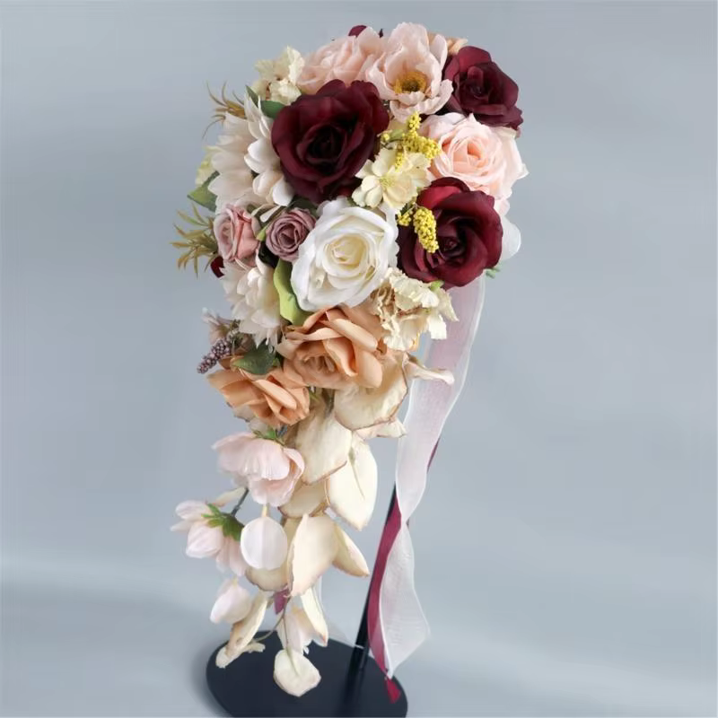 E8BD Arrangements floraux artificiels Bouquets fleurs artificielles pour cérémonie décorations mariage table
