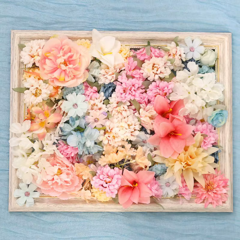 Mélange de fleurs artificielles en soie, plusieurs tailles, fausses fleurs pour décoration de maison, décoration de mariage, vêtements de mariée, guirlande de cadeaux artisanaux DIY