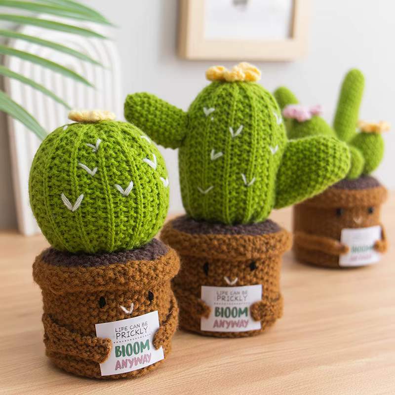 Cactus et tournesol en crochet faits main