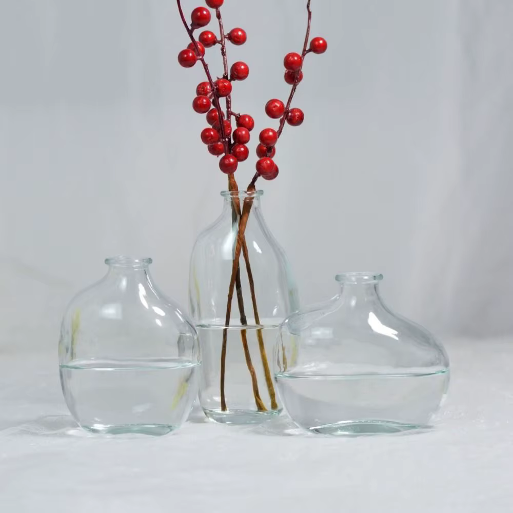 Vase à fleurs rétro tendance en verre