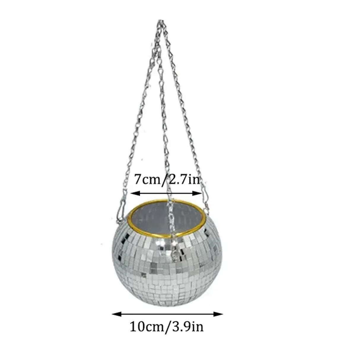 Chang Ball-Pot de Fleur Rond en Plastique avec Miroir