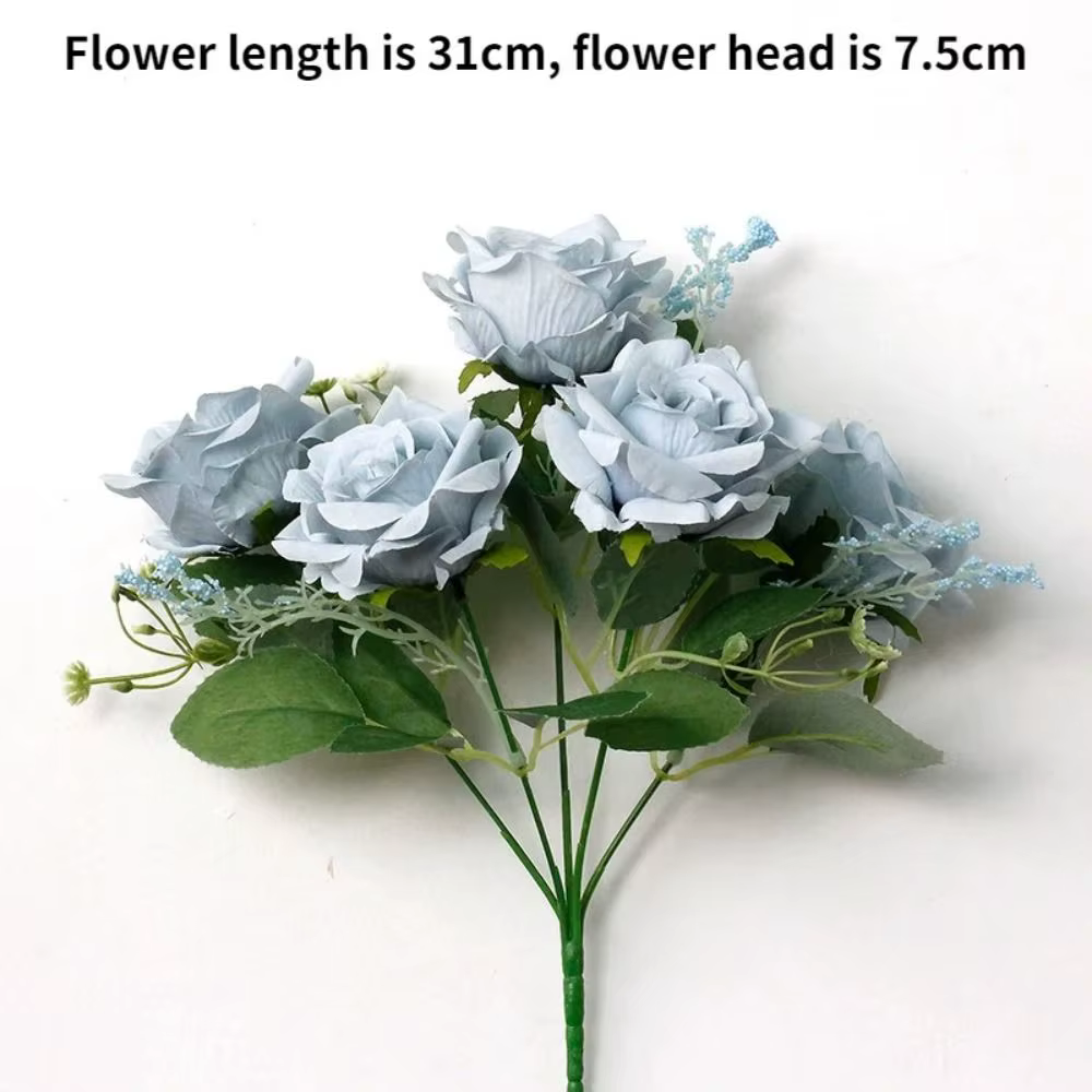 Fleurs artificielles réalistes à 5 têtes
