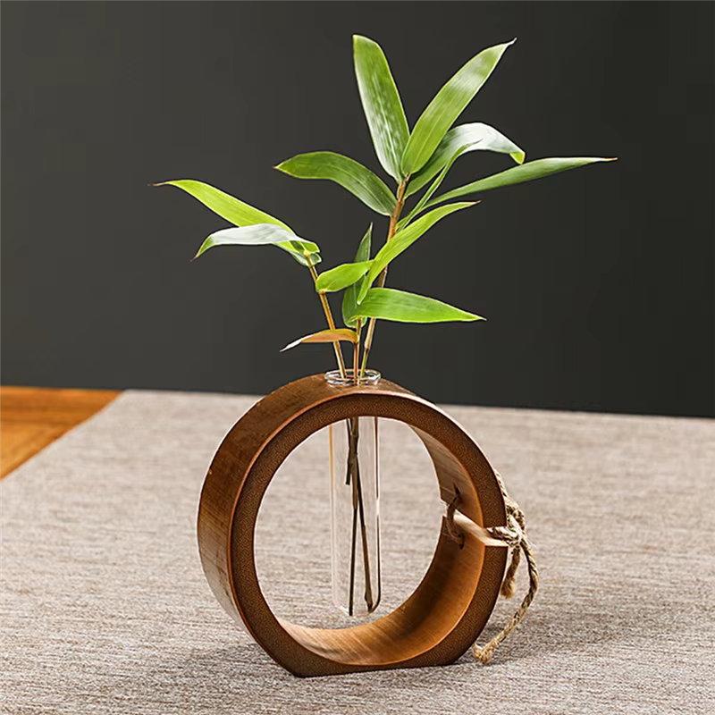 Vase sec en bois Arrangement de fleurs salon Table à manger porche