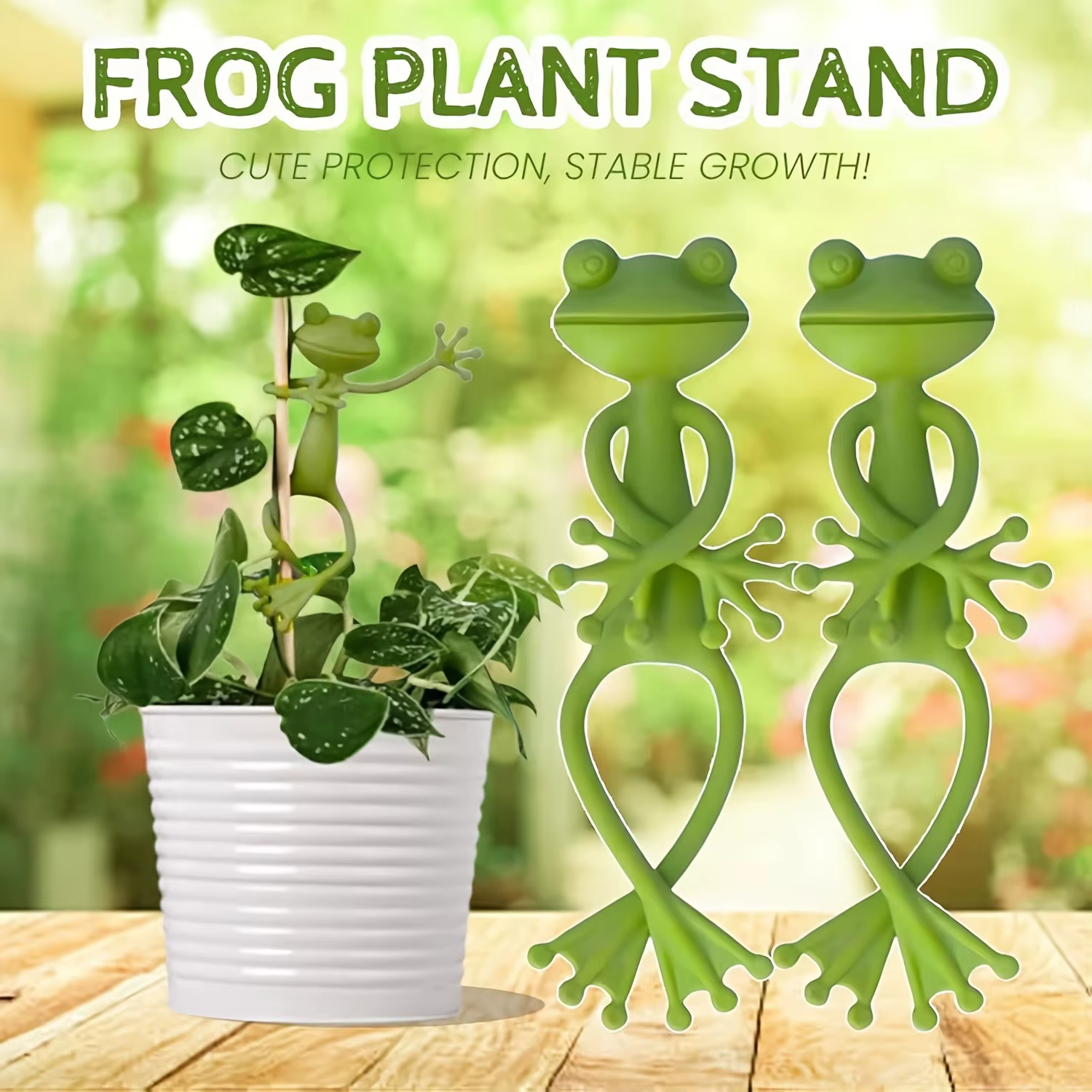 Clip de fixation créatif pour plantes grimpantes en forme de grenouille verte