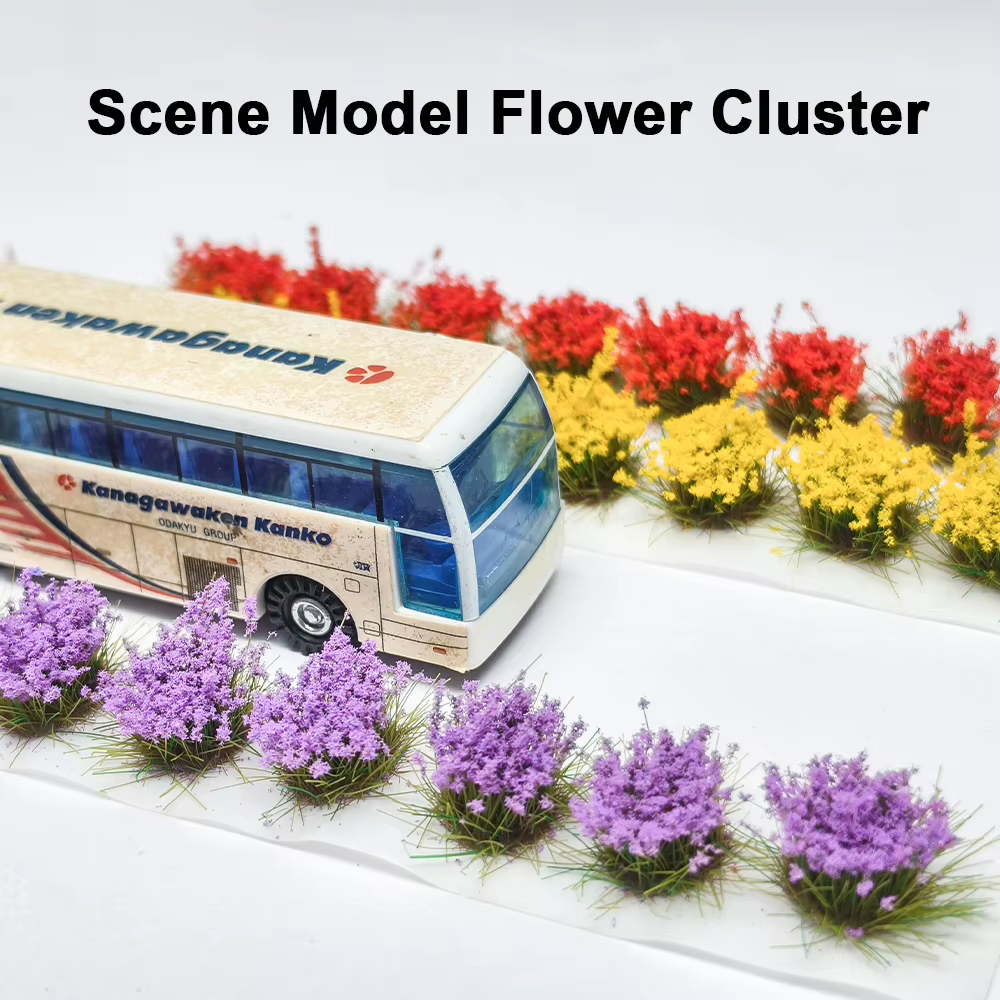 14 bouquets de fleurs miniatures artificielles pour la création de modèles DIY/aménagement de trains miniatures/micro-paysages/scénarios de wargaming