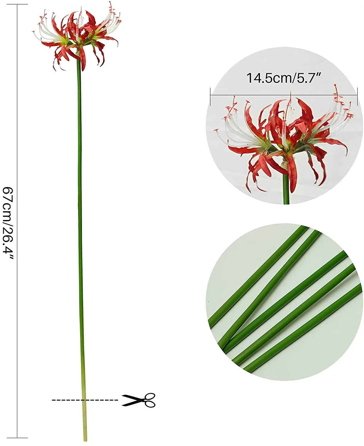5 pièces fleurs artificielles araignée lys ampoules Lycoris