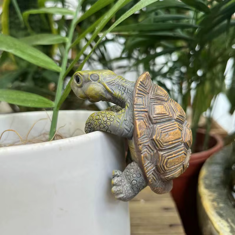 Support de pot de plante en forme de tortue