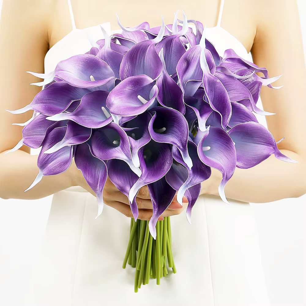 5 pièces fleurs artificielles PU Calla Lily pour la maison chambre décor de bureau cadeau de fête des mères pièce