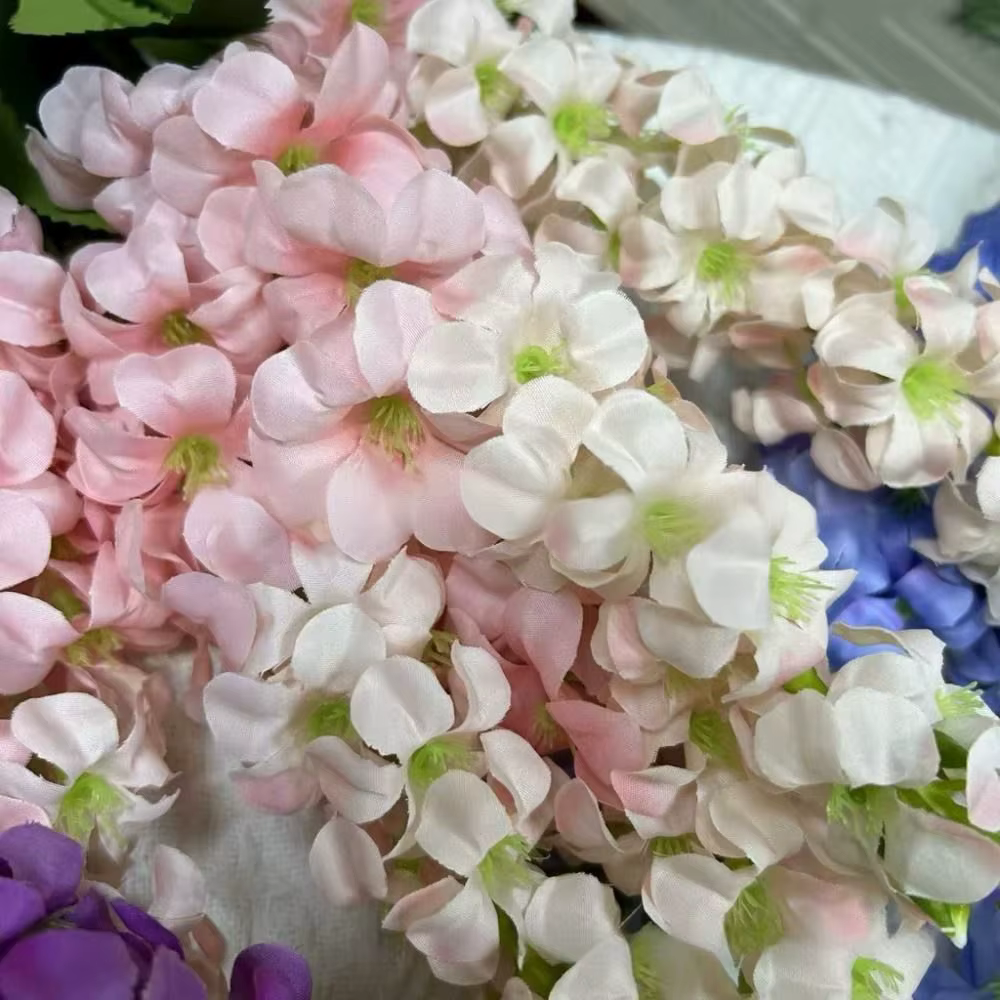 5 tiges de fleurs artificielles de jacinthe multicolores