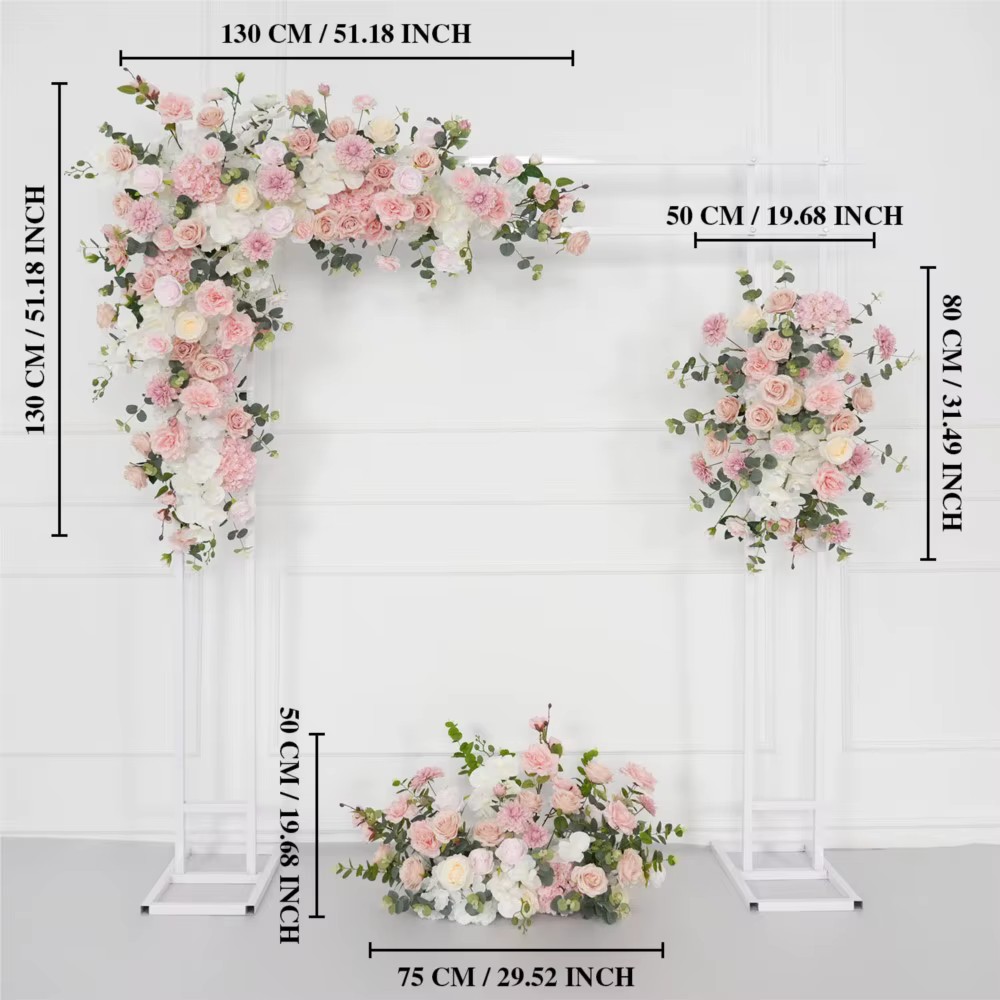 Uflower – fleurs artificielles roses, décor de mariage, arrière-plan de bienvenue, Art Floral suspendu, accessoires de rangée de fleurs, boule de fleurs leader sur la route