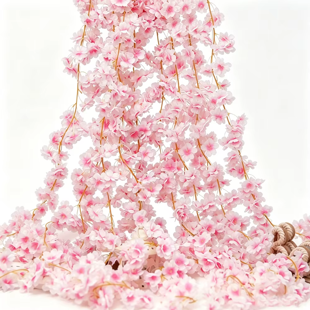 Guirlande de fleurs artificielles de cerisier Sakura de 180 cm pour mariage