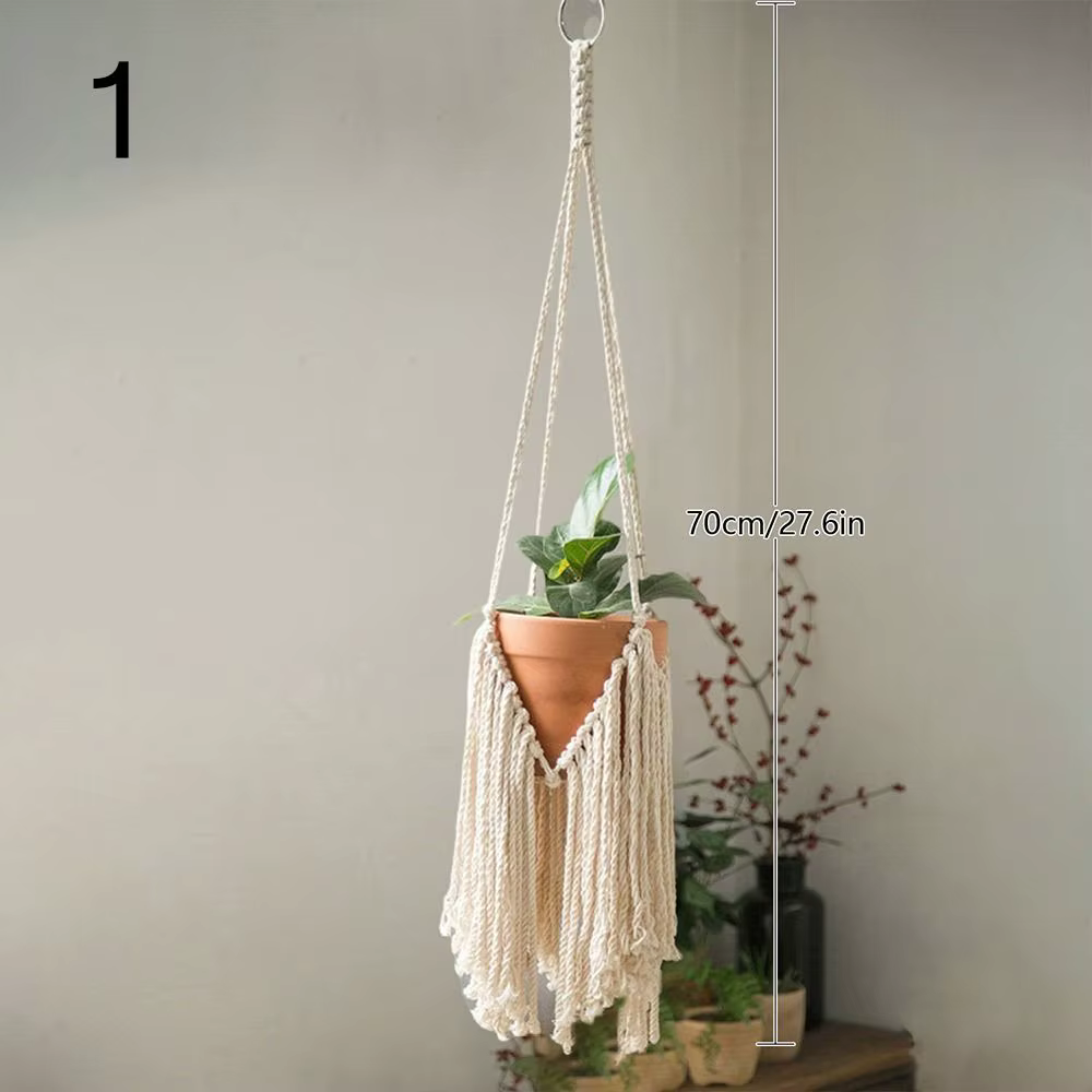 Porte-plantes suspendus en macramé pour salon intérieur