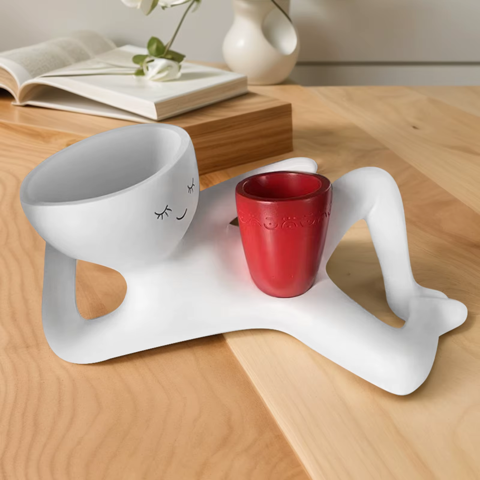 Pot de fleurs en résine Lazy Guy Planter