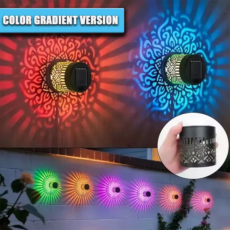 Lampe solaire murale à motif floral, 1 pièce, marche/arrêt automatique, étanche, pour l'extérieur, pour clôture de jardin, Patio, cour, décoration de la maison