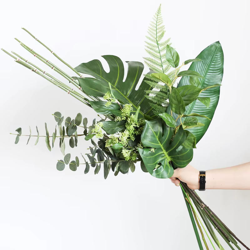 Feuilles de palmier artificielles tropicales Monstera Kwai