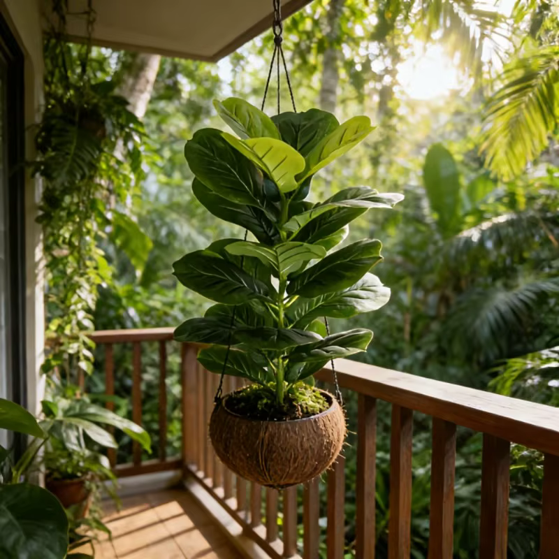 Grand arbre artificiel Ficus de 100 cm à 23 feuilles