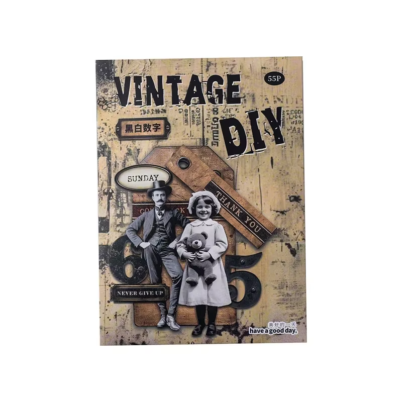 JIANWU rétro fait à la main série Vintage dentelle fleur paysage Collage décor matériel paquet créatif bricolage indésirable Journal papeterie