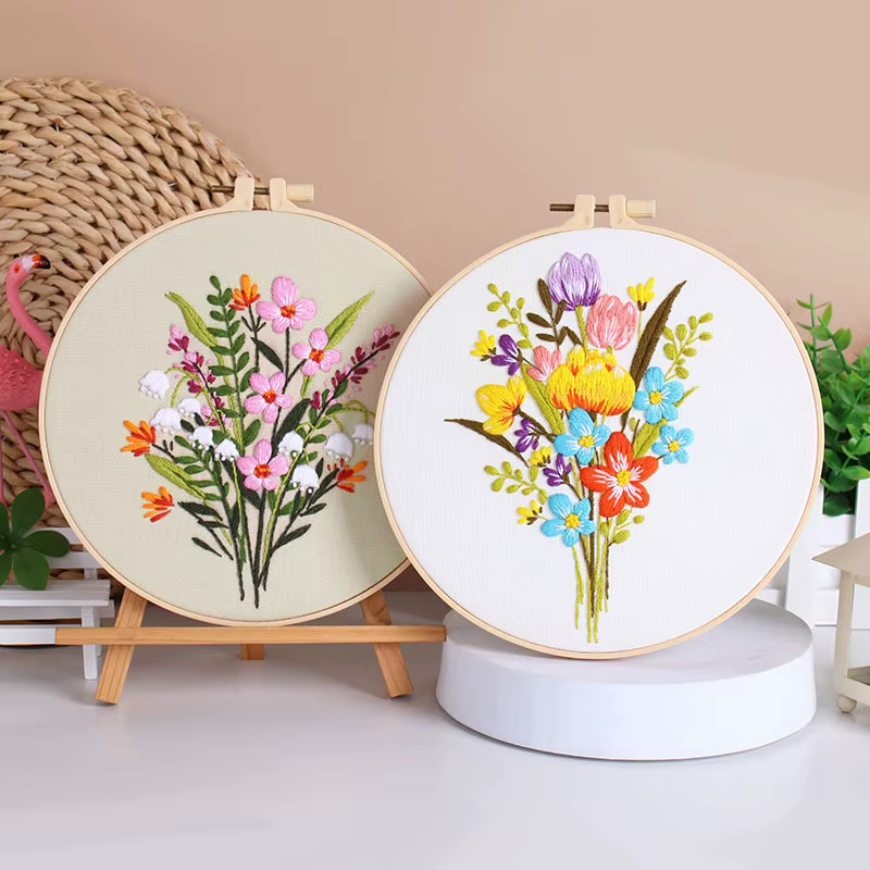Kit de broderie de Bouquet de fleurs