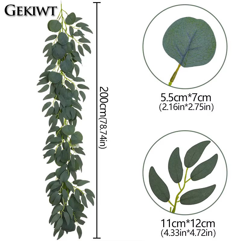 Fausses plantes artificielles en rotin d'eucalyptus