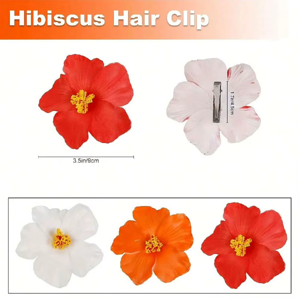 Pince à cheveux fleur d'hibiscus style bohème pour femme, accessoire de coiffure pour bord de mer, plage, station balnéaire