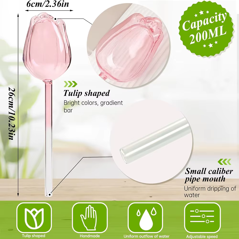 2/4 pots auto-arrosants en forme de tulipe