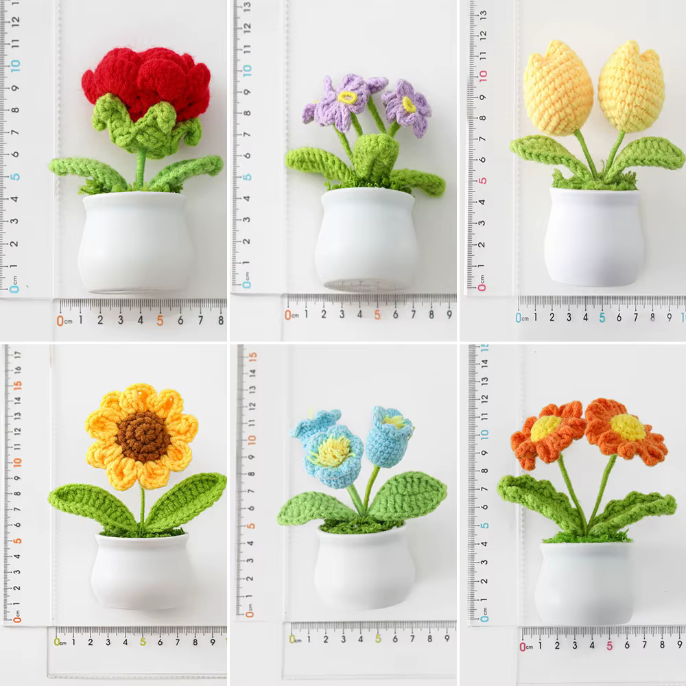 Mini-plantes en pot tissées à la main DIY : Rose