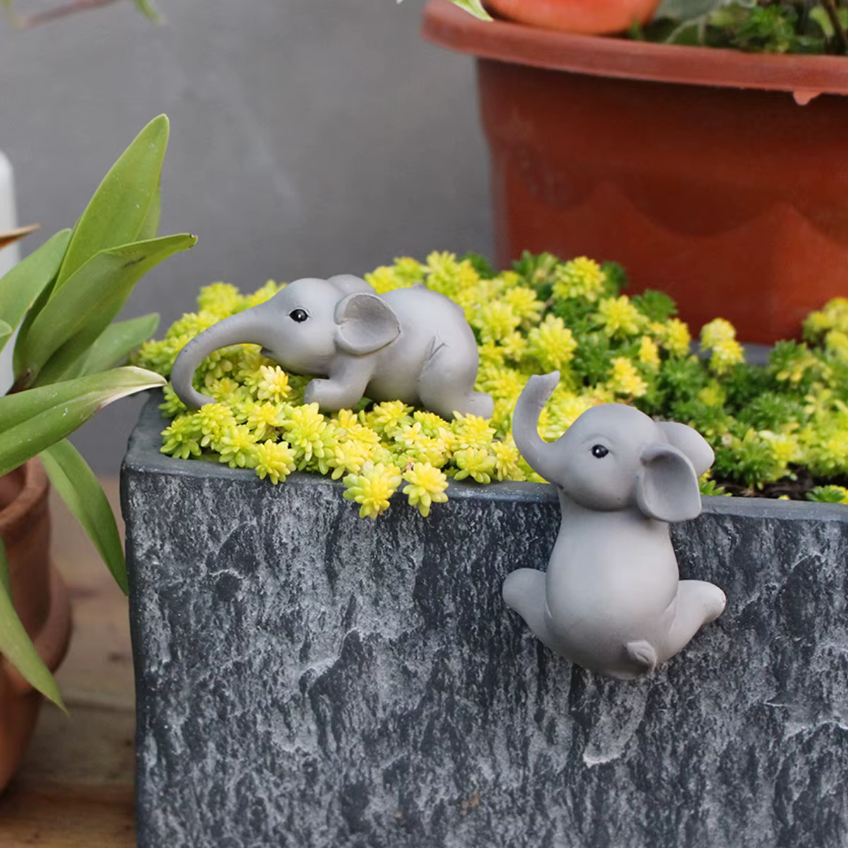 Pot de fleur d'éléphant créatif
