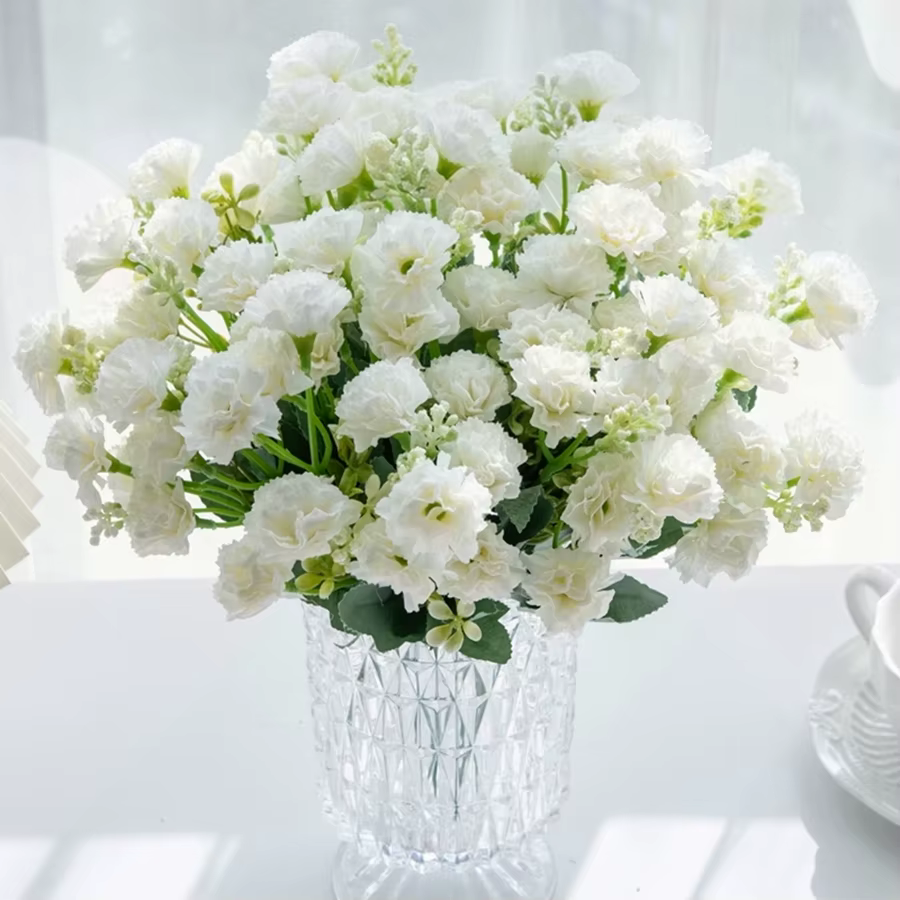 5 fourchettes 15 têtes petit oeillet pour le mariage arc décor noël guirlande accessoires maison Arrangement Floral fleurs artificielles