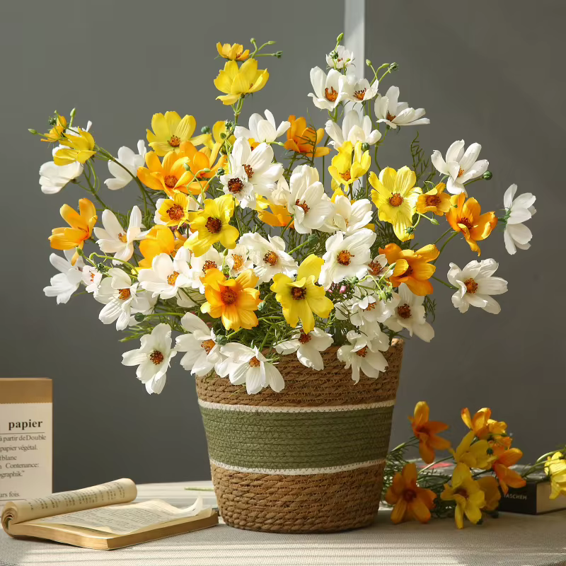 12 pièces de fleurs artificielles en soie