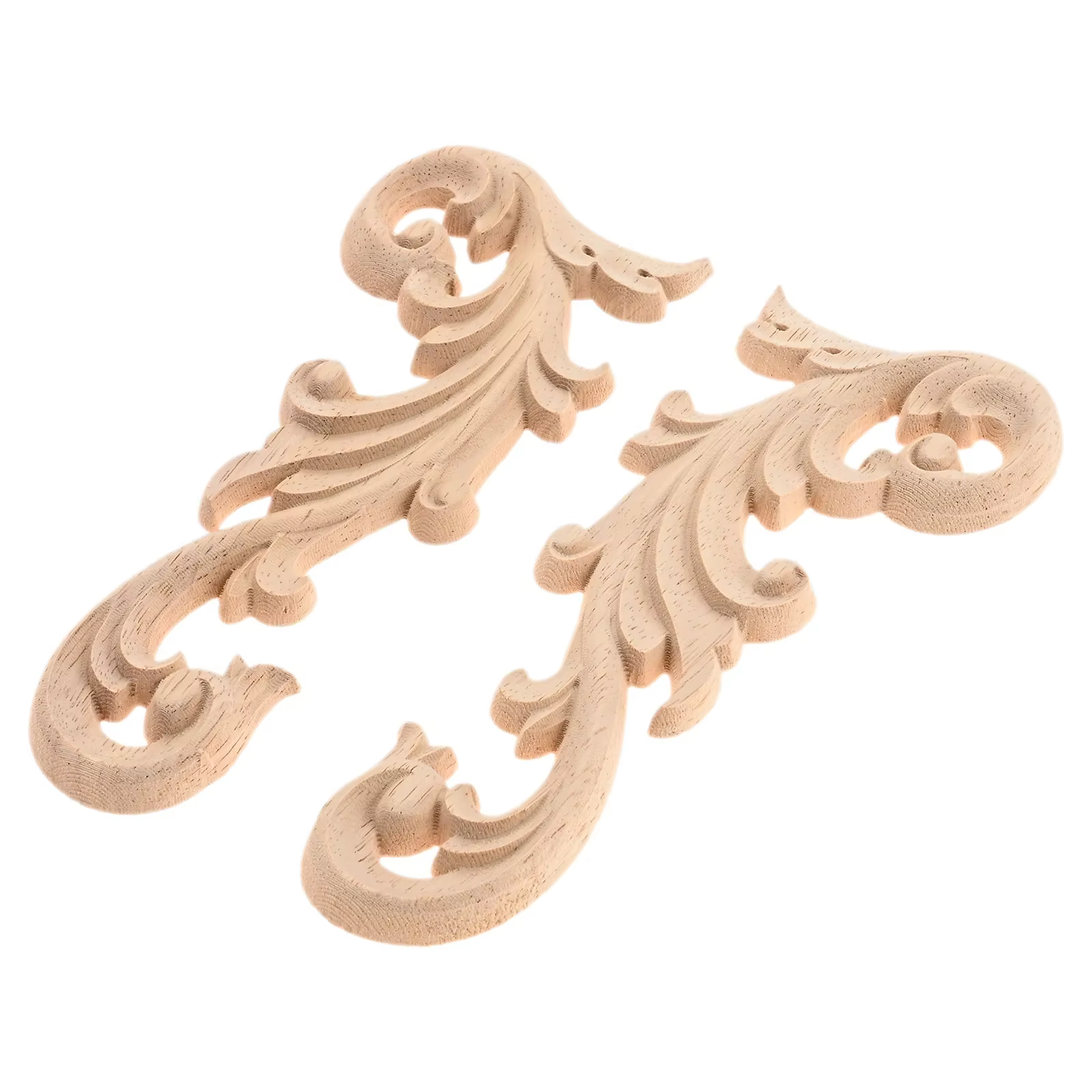 2 pièces Floral bois Applique coin Onlay bricolage