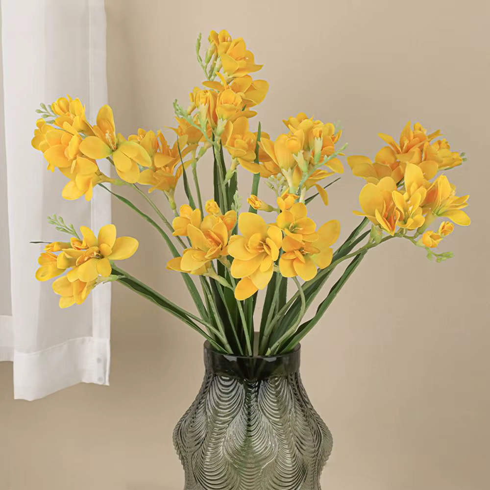 2 Fleurs artificielles de freesia réalistes faites à la main