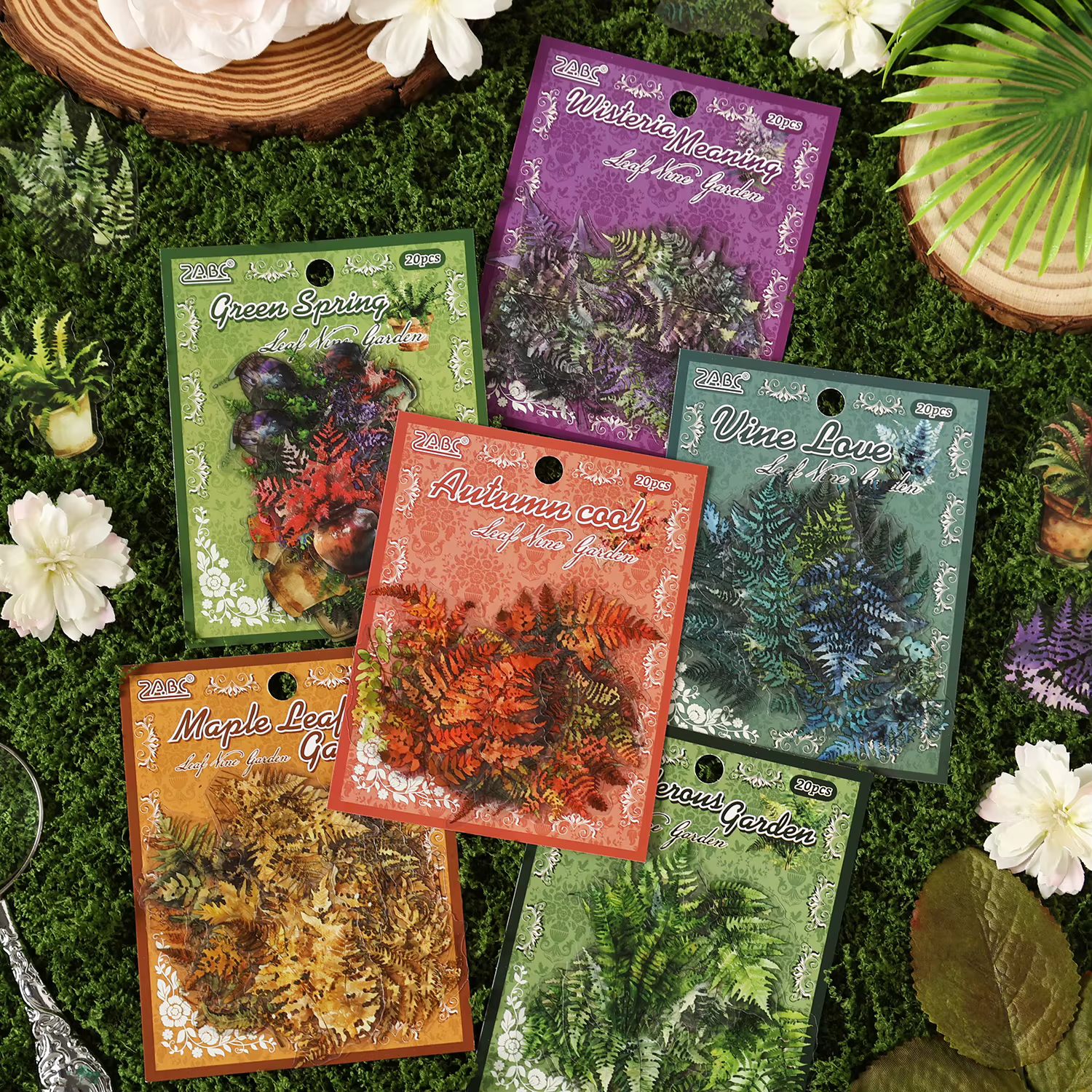 Autocollant feuilles de plantes