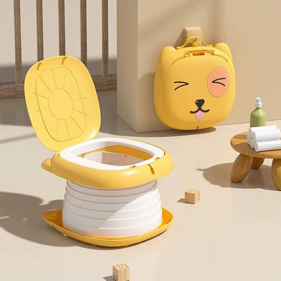 Pot portable pour tout-petits, pot pliable pour l'apprentissage de la propreté, pour voiture, camping, intérieur, extérieur, salle de bain pour bébés, enfants