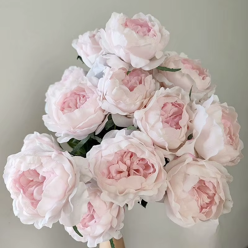 3 pièces de fleurs artificielles de pivoine hydratantes au toucher réel